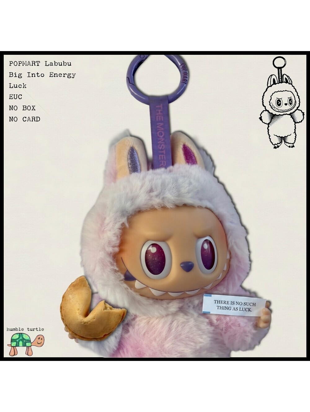 POP MART Labubu Big Into Energy Luck Plush Keychain | NO BOX | EUC w/ QR Code
